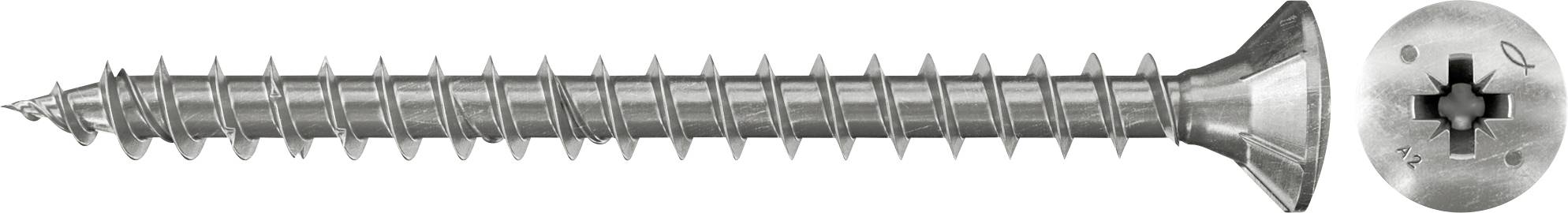 Fischer 657343 Wkręt o łbie stożkowym płaskim 4 mm 50 mm Krzyżakowy PZ cynkowany galwanicznie 200 szt. - obrazek 1