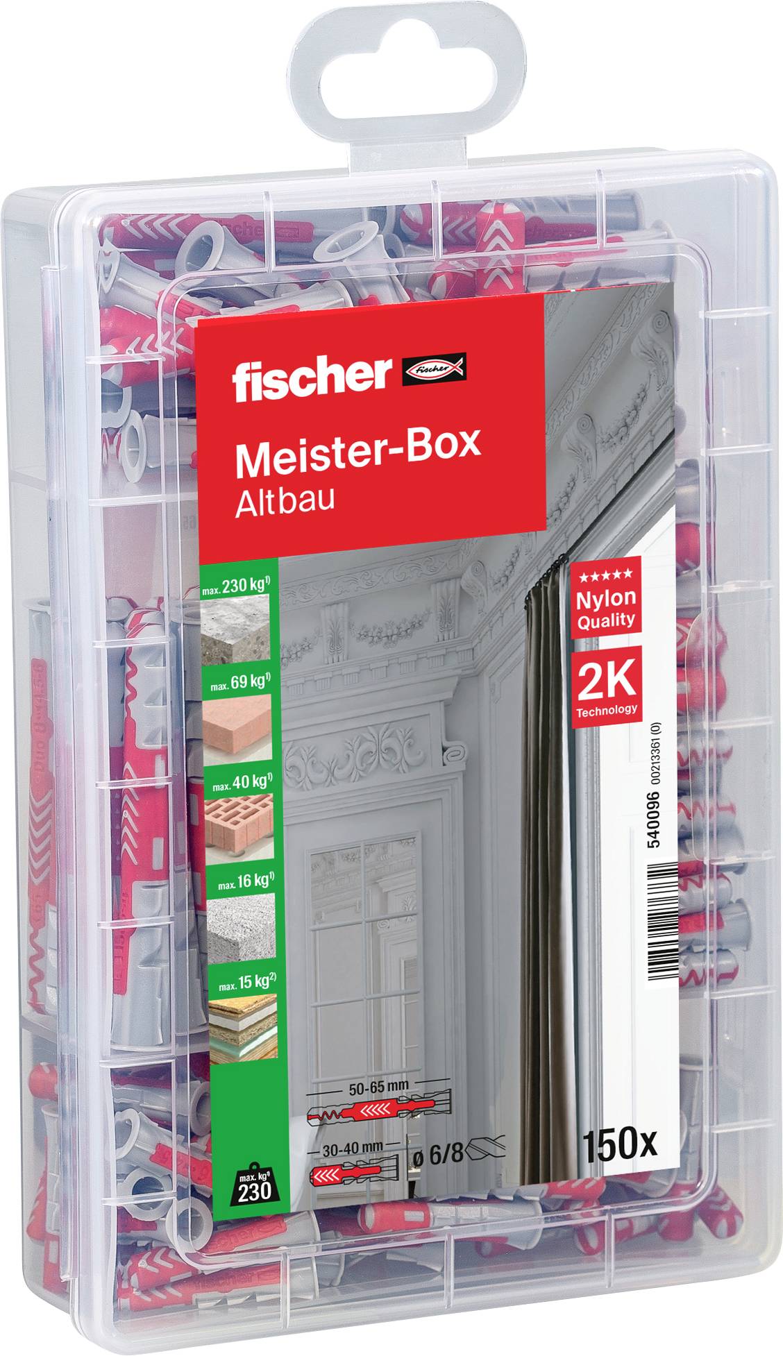 Fischer 540096, 2f. Zakres dostawy 60x DUOPOWER 6 x 30, 40x DUOPOWER 8x40, 30x DUOPOWER 6x50, 20x DUOPOWER 8x65, 1 szt. - obrazek 1