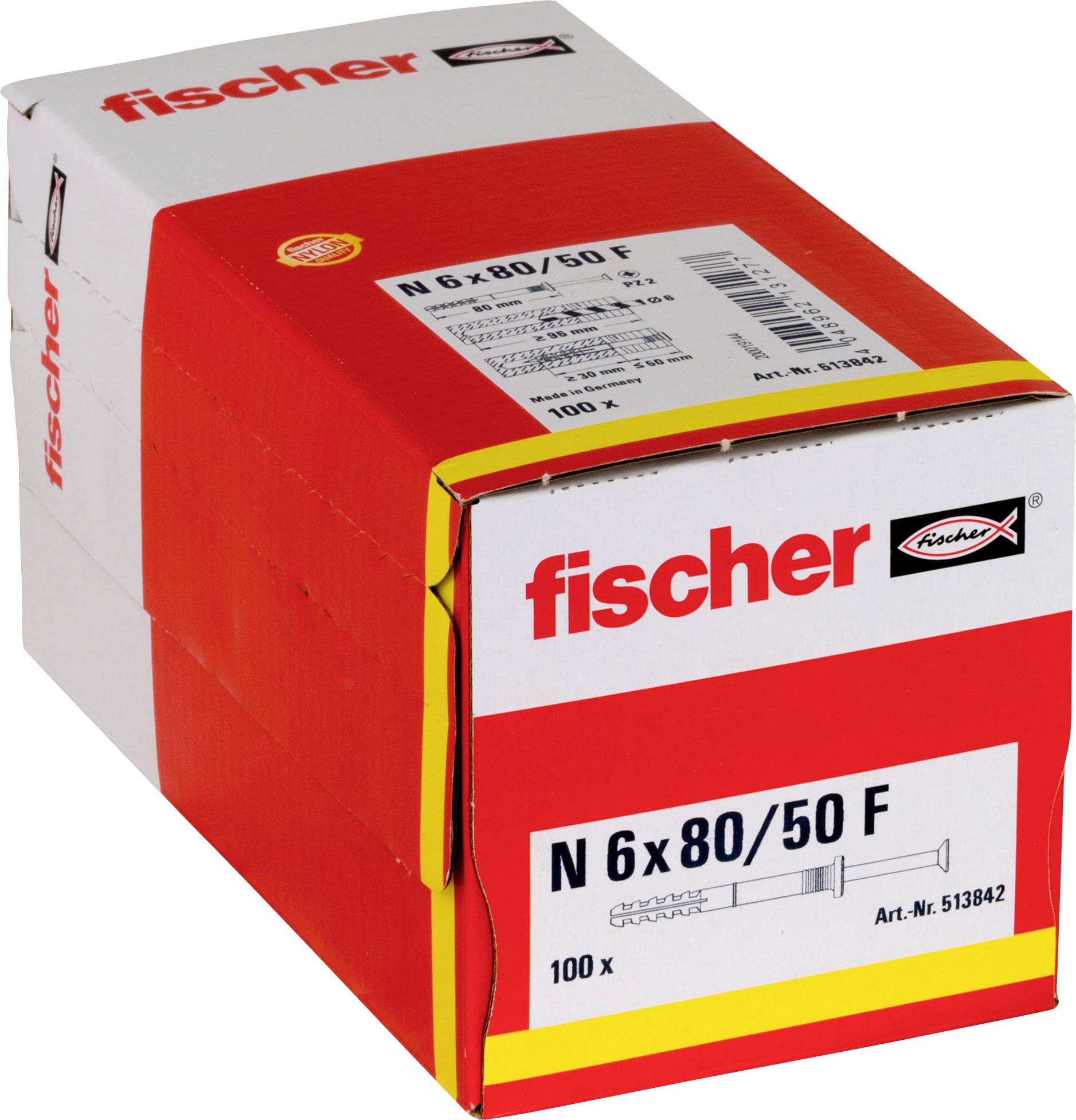 Fischer 513842 Kołek wbijany 80 mm 6 mm 100 szt. - obrazek 1