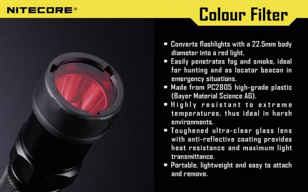 NiteCore NITNFG23 Filtr barw MT1A, MT2A, MT1C i latarki o Ø 23 mm zielony