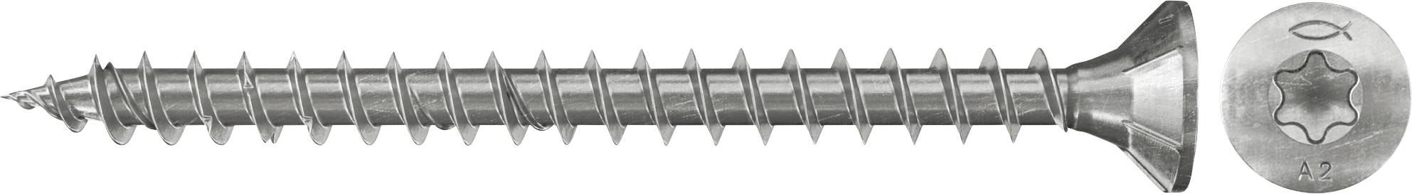 Fischer 657050 Wkręt o łbie stożkowym płaskim 4.5 mm 35 mm sześciokąt cynkowany galwanicznie 200 szt. - obrazek 1