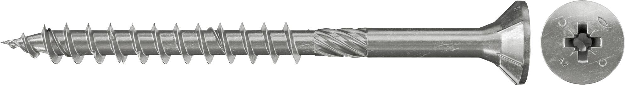 Fischer 657180 Wkręt o łbie stożkowym płaskim 4 mm 50 mm Krzyżakowy PZ cynkowany galwanicznie 200 szt. - obrazek 1