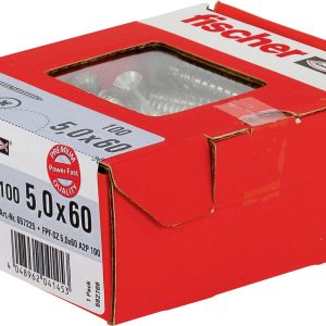Fischer 657225 Wkręt o łbie stożkowym płaskim 5 mm 60 mm Krzyżakowy PZ cynkowany galwanicznie 100 szt. Fischer 657225 Wkręt o łbie stożkowym płaskim 5 mm 60 mm Krzyżakowy PZ cynkowany galwanicznie 100 szt.