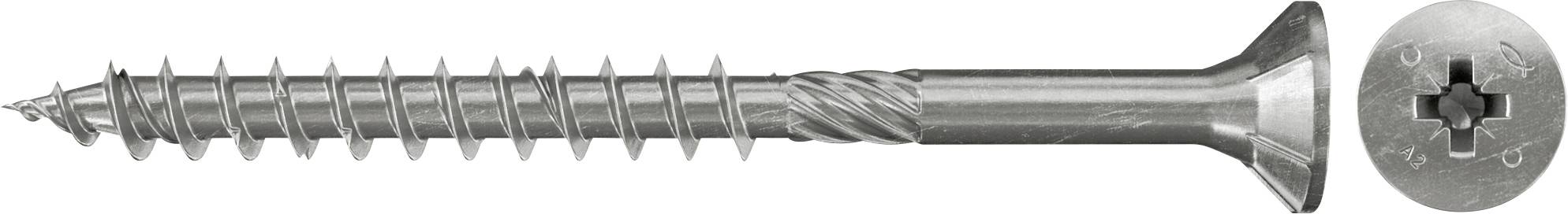 Fischer 657247 Wkręt o łbie stożkowym płaskim 6 mm 70 mm Krzyżakowy PZ cynkowany galwanicznie 100 szt. - obrazek 1