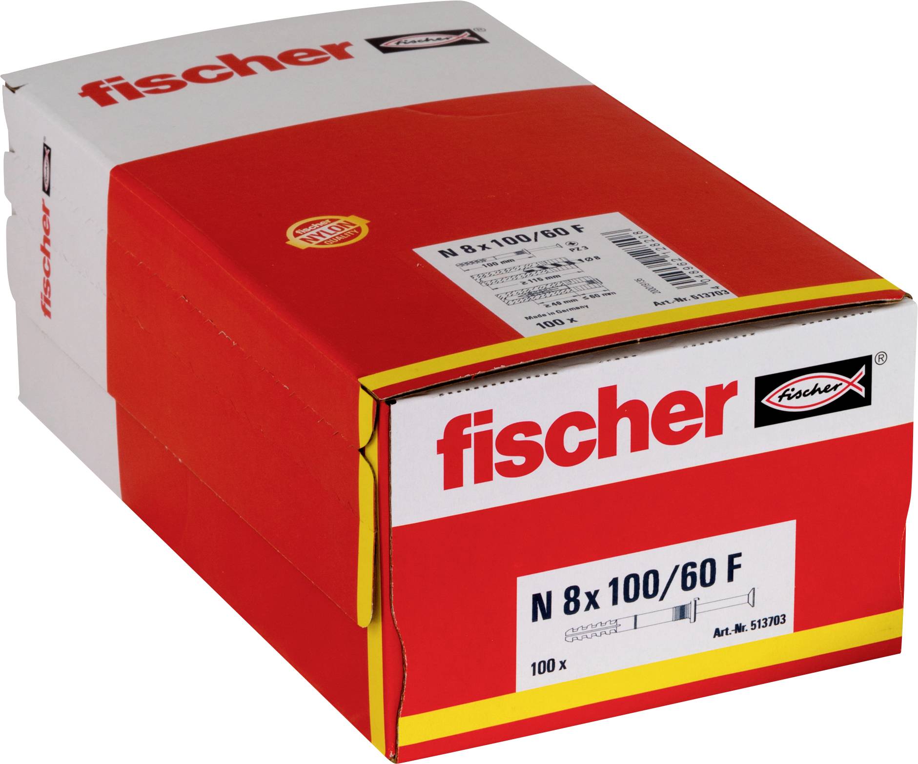 Fischer 513703 Kołek wbijany 100 mm 8 mm 100 szt. - obrazek 1