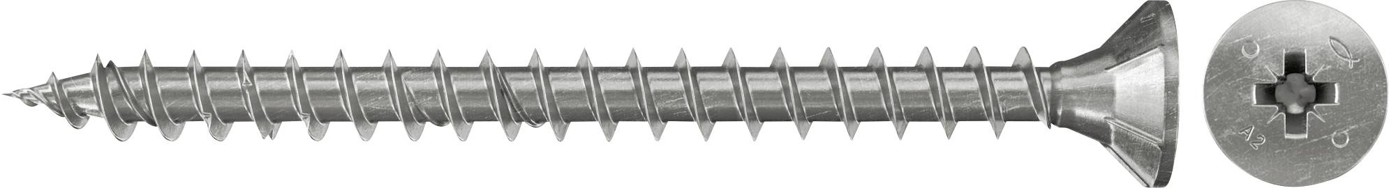 Fischer 657210 Wkręt o łbie stożkowym płaskim 5 mm 30 mm Krzyżakowy PZ cynkowany galwanicznie 200 szt. - obrazek 1