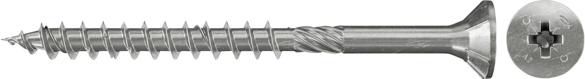 Fischer 657241 Wkręt o łbie stożkowym płaskim 6 mm 50 mm Krzyżakowy PZ cynkowany galwanicznie 100 szt. - obrazek 1