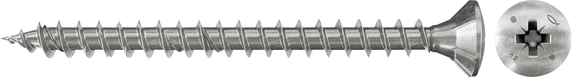 Fischer 657347 Wkręt o łbie stożkowym płaskim 4.5 mm 50 mm Krzyżakowy PZ cynkowany galwanicznie 200 szt. - obrazek 1