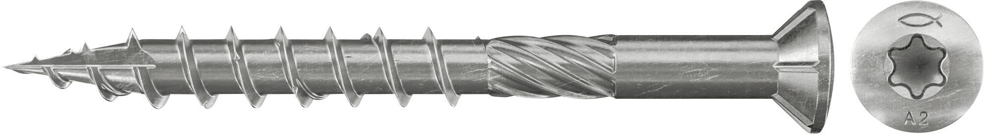 Fischer 660610 Śruby ścienne tarasowe 5 mm 70 mm sześciokąt stal nierdzewna 100 szt. - obrazek 1