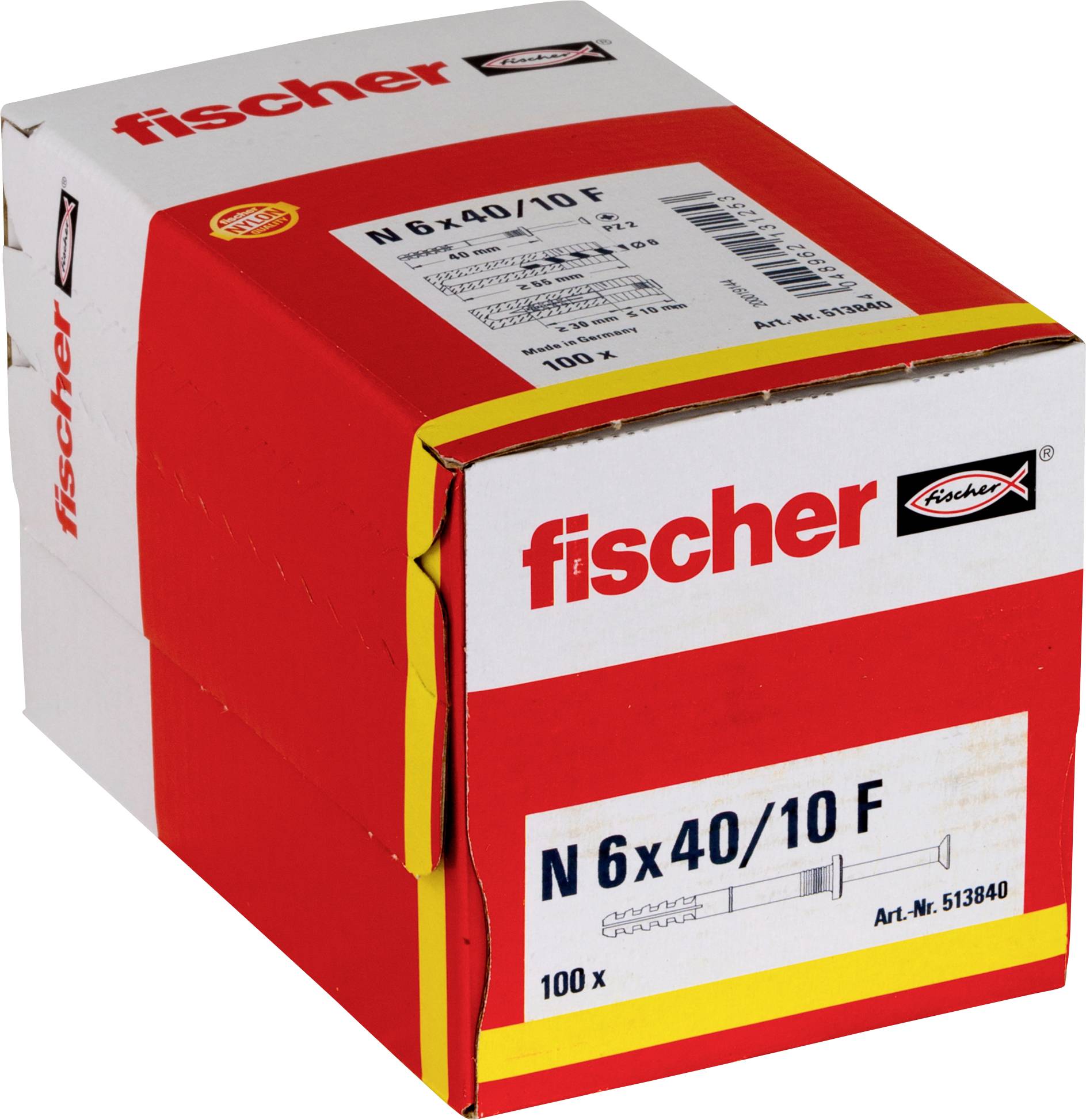 Fischer 513840 Kołek wbijany 40 mm 6 mm 100 szt. - obrazek 1