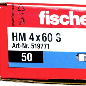 Fischer 519771 HM 4 x 60 S Kotwa do pustaków ściennych 60 mm 4 mm 50 szt. Fischer 519771 HM 4 x 60 S Kotwa do pustaków ściennych 60 mm 4 mm 50 szt.