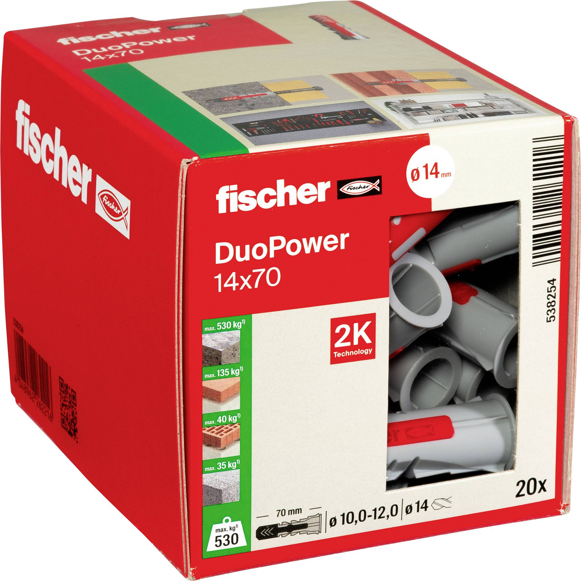 Fischer 538254 DUOPOWER 14x70 LD Kołek 2-komponentowy 70 mm 14 mm 20 szt. - obrazek 1