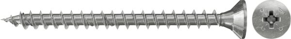 Fischer 657160 Wkręt o łbie stożkowym płaskim 4 mm 20 mm Krzyżakowy PZ cynkowany galwanicznie 100 szt.