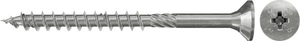 Fischer 657250 Wkręt o łbie stożkowym płaskim 6 mm 80 mm Krzyżakowy PZ cynkowany galwanicznie 100 szt.