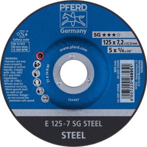 PFERD TOOLS 62212626 Sg Steel Tarcza tnąca wygięta Średnica 125 mm Średnica otworu 22.23 mm 10 szt. PFERD TOOLS 62212626 Sg Steel Tarcza tnąca wygięta Średnica 125 mm Średnica otworu 22.23 mm 10 szt.