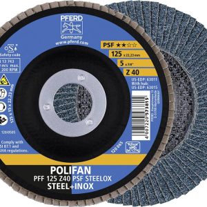 PFERD TOOLS 67664125 Z Psf Steelox Tarcza lamelkowa Średnica 125 mm Średnica otworu 22.23 mm Wielkość ziarna 40 10 szt.