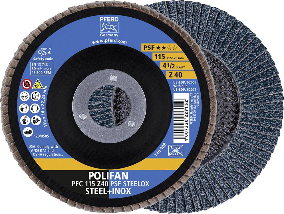 Tarcza listkowa POLIFAN PFC 115 Z 40 PSF STEELOX PFERD TOOLS Z Psf Steelox 67764115 10 szt. - obrazek 1