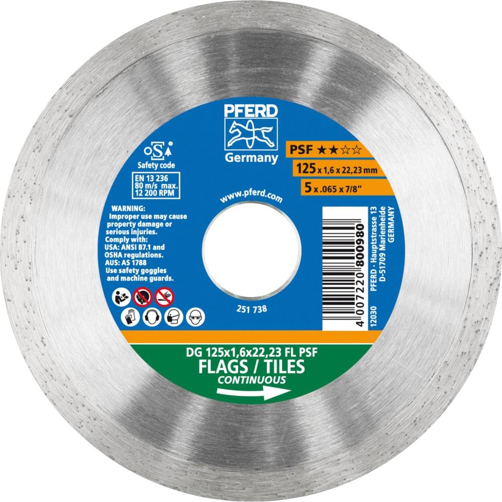 PFERD TOOLS 68000012 Dg Fl Psf Tarcza tnąca diamentowa Średnica 125 mm Średnica otworu 22.23 mm 1 szt. - obrazek 1