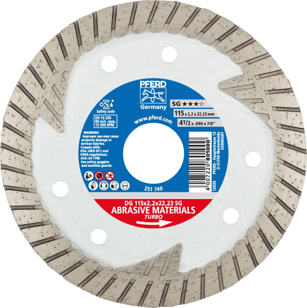 PFERD TOOLS 68000021 Dg Sg Tarcza tnąca diamentowa Średnica 115 mm Średnica otworu 22.23 mm 1 szt. - obrazek 1