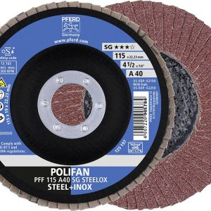 PFERD TOOLS 67604115 A Sg Steelox Tarcza lamelkowa Średnica 115 mm Średnica otworu 22.23 mm Wielkość ziarna 40 10 szt.