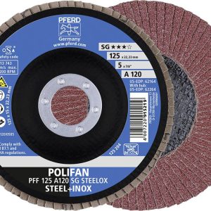 PFERD TOOLS 67612125 A Sg Steelox Tarcza lamelkowa Średnica 125 mm Średnica otworu 22.23 mm Wielkość ziarna 120 10 szt.