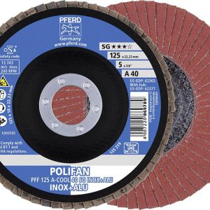 PFERD TOOLS 67654125 A-Cool Sg Inox + Alu Tarcza lamelkowa Średnica 125 mm Średnica otworu 22.23 mm Wielkość ziarna 40 1