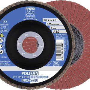 PFERD TOOLS 67658125 A-Cool Sg Inox + Alu Tarcza lamelkowa Średnica 125 mm Średnica otworu 22.23 mm Wielkość ziarna 80 1