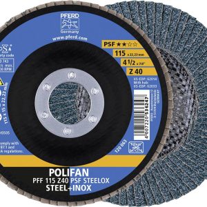 PFERD TOOLS 67664115 Z Psf Steelox Tarcza lamelkowa Średnica 115 mm Średnica otworu 22.23 mm Wielkość ziarna 40 10 szt.