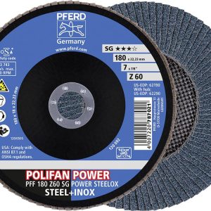 PFERD TOOLS 67686185 Z Sg Power Steelox Tarcza lamelkowa Średnica 180 mm Średnica otworu 22.23 mm Wielkość ziarna 60 10
