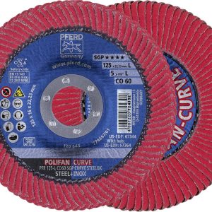 PFERD TOOLS 67689066 Co Sgp Curve Steelox Tarcza lamelkowa Średnica 125 mm Średnica otworu 22.23 mm Wielkość ziarna 60 1