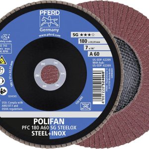 PFERD TOOLS 67706185 A Psf Steelox Tarcza lamelkowa Średnica 180 mm Średnica otworu 22.23 mm Wielkość ziarna 60 10 szt.