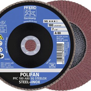 PFERD TOOLS 67708185 A Psf Steelox Tarcza lamelkowa Średnica 180 mm Średnica otworu 22.23 mm Wielkość ziarna 80 10 szt.