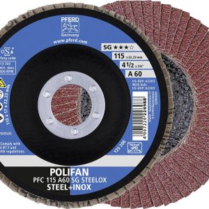 PFERD TOOLS 67746115 A Psf Steelox Tarcza lamelkowa Średnica 115 mm Średnica otworu 22.23 mm Wielkość ziarna 60 10 szt.