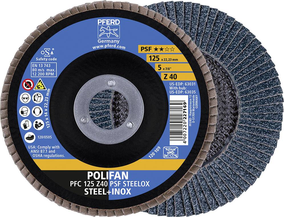 Tarcza listkowa POLIFAN PFC 125 Z 40 PSF STEELOX PFERD TOOLS Z Psf Steelox 67764125 10 szt. - obrazek 1