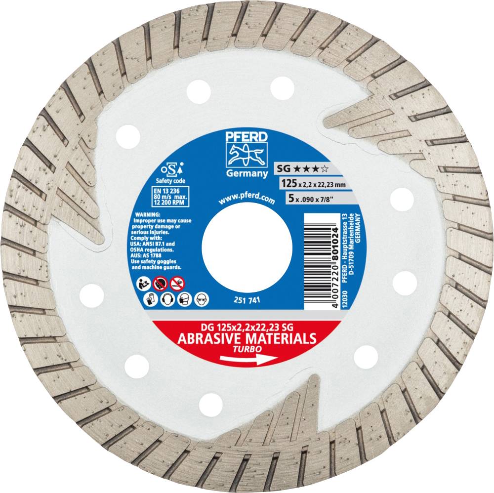 PFERD TOOLS 68000022 Dg Sg Tarcza tnąca diamentowa Średnica 125 mm Średnica otworu 22.23 mm 1 szt. - obrazek 1