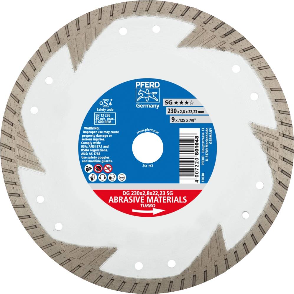 PFERD TOOLS 68000024 Dg Sg Tarcza tnąca diamentowa Średnica 230 mm Średnica otworu 22.23 mm 1 szt. - obrazek 1