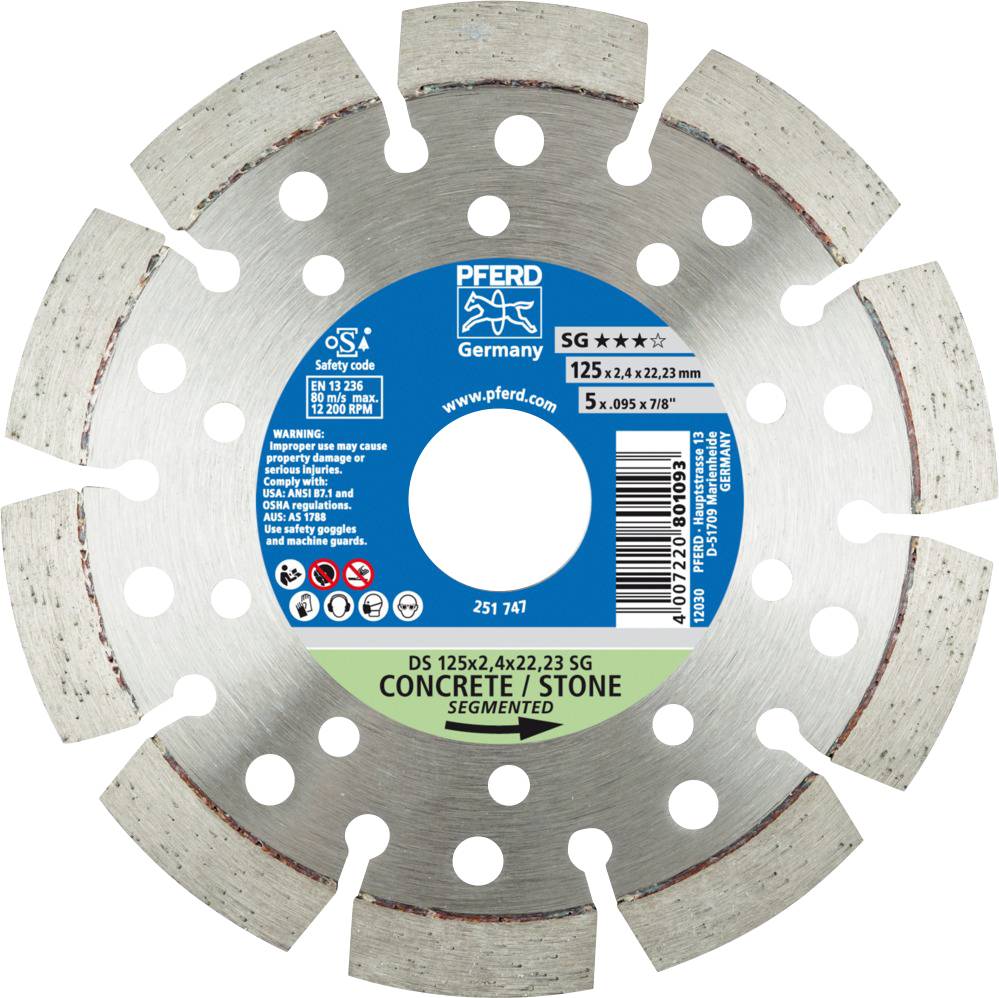 PFERD TOOLS 68000042 Ds Sg Tarcza tnąca diamentowa Średnica 125 mm Średnica otworu 22.23 mm 1 szt. - obrazek 1