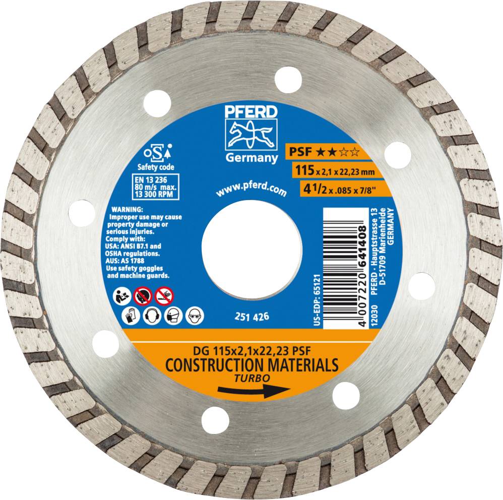 PFERD TOOLS 68011222 Dg Psf Tarcza tnąca diamentowa Średnica 115 mm Średnica otworu 22.23 mm 1 szt. - obrazek 1