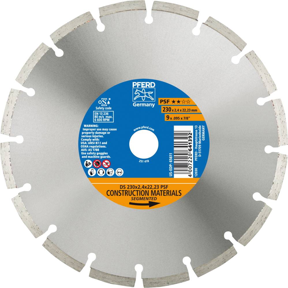 PFERD TOOLS 68023223 Ds Psf Tarcza tnąca diamentowa Średnica 230 mm Średnica otworu 22.23 mm 1 szt. - obrazek 1