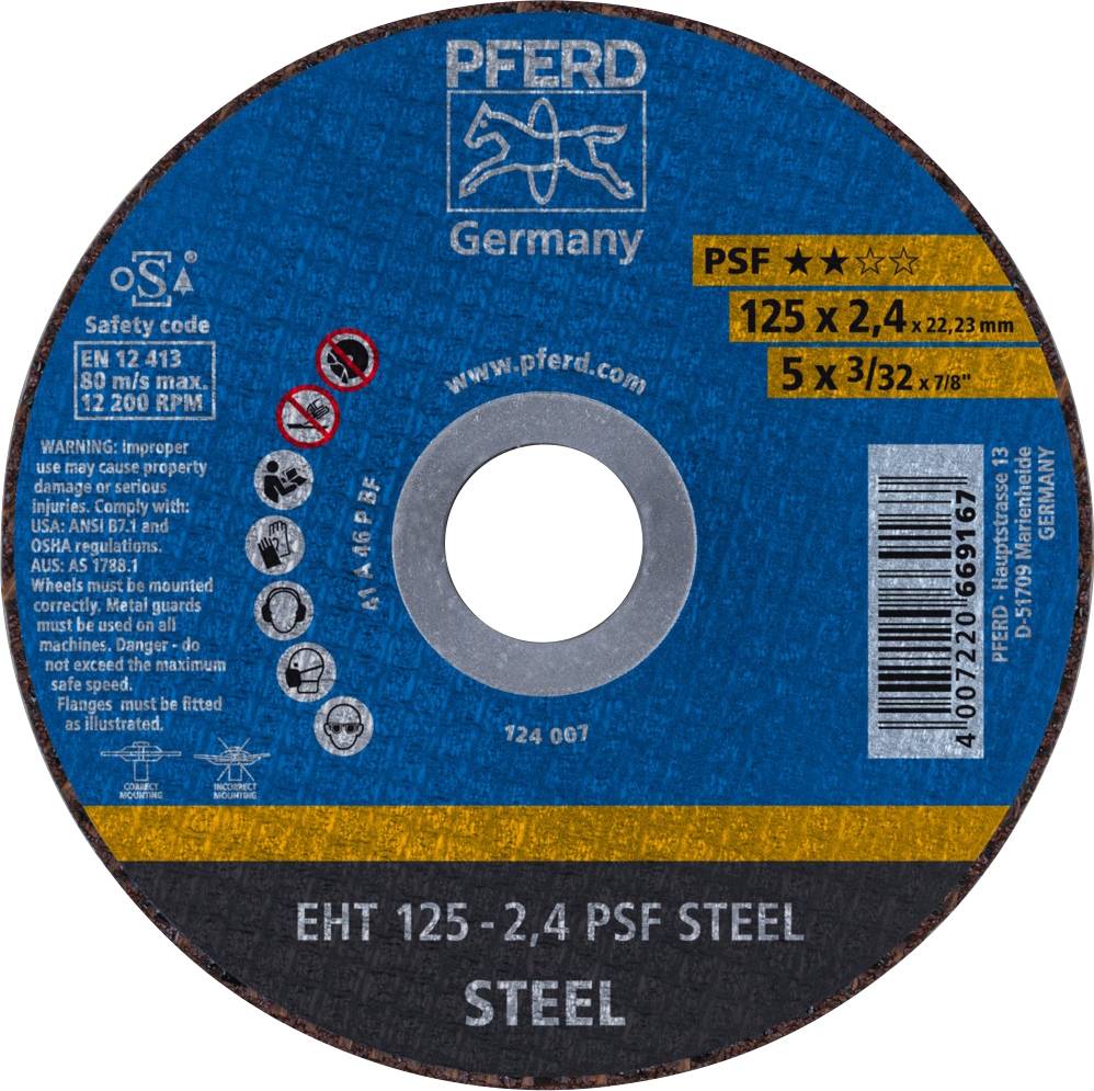 Tarcza tnąca prosta PFERD TOOLS PSF STEEL 61719026 125 mm 25 szt. - obrazek 1