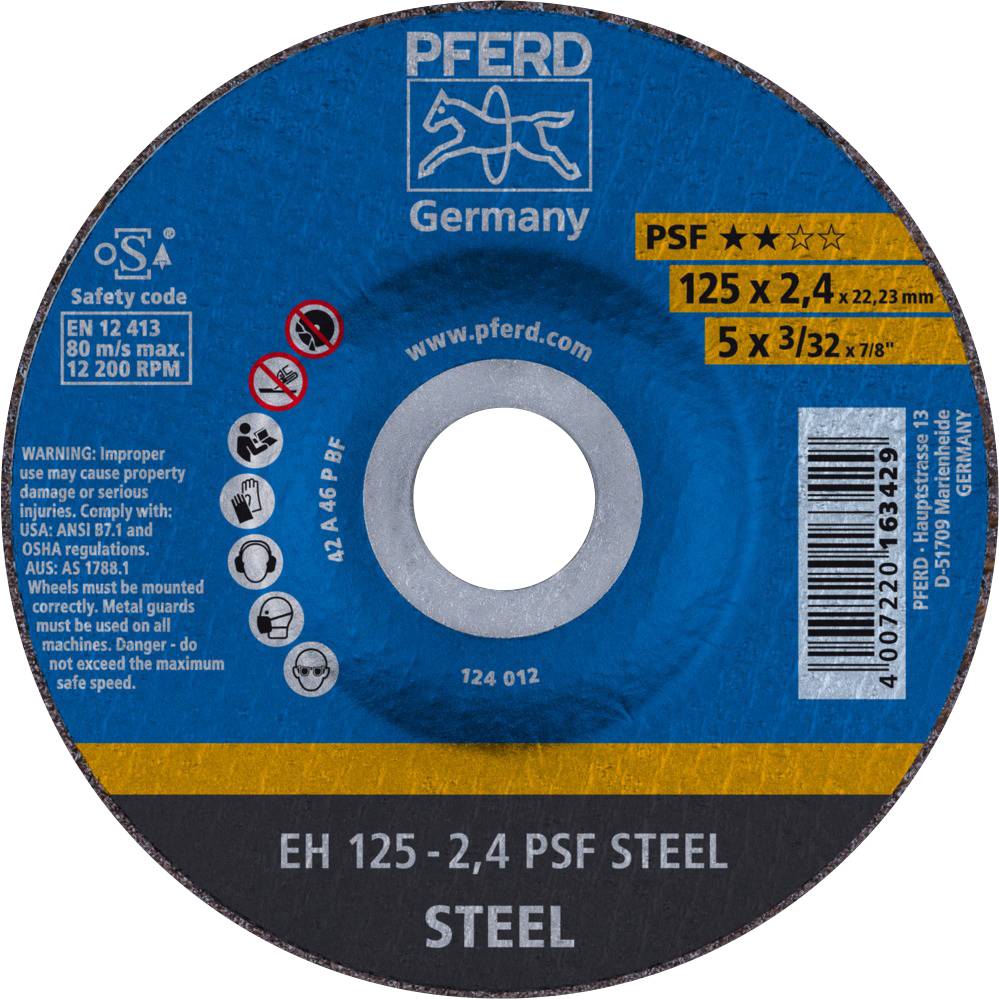 Tarcza tnąca wygięta PFERD TOOLS PSF STEEL 61720222 125 mm 25 szt. - obrazek 1