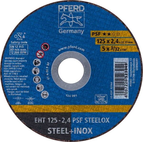Tarcza tnąca prosta PFERD TOOLS PSF STEELOX 61721122 125 mm 25 szt.