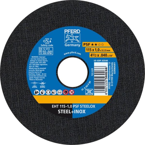 Tarcza tnąca prosta PFERD TOOLS PSF STEELOX 61730100 115 mm 25 szt.
