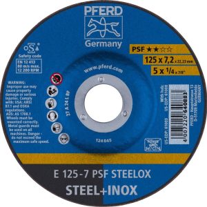 PFERD TOOLS 62012640 Psf Steelox Tarcza tnąca wygięta Średnica 125 mm Średnica otworu 22.23 mm 10 szt. PFERD TOOLS 62012640 Psf Steelox Tarcza tnąca wygięta Średnica 125 mm Średnica otworu 22.23 mm 10 szt.