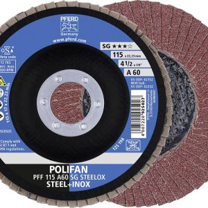PFERD TOOLS 67606115 A Sg Steelox Tarcza lamelkowa Średnica 115 mm Średnica otworu 22.23 mm Wielkość ziarna 60 10 szt.