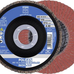 PFERD TOOLS 67654115 A-Cool Sg Inox + Alu Tarcza lamelkowa Średnica 115 mm Średnica otworu 22.23 mm Wielkość ziarna 40 1