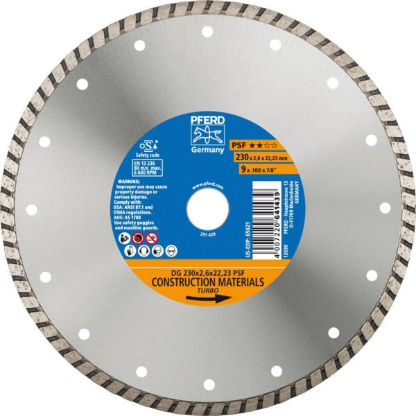 PFERD TOOLS 68023222 Dg Psf Tarcza tnąca diamentowa Średnica 230 mm Średnica otworu 22.23 mm 1 szt.