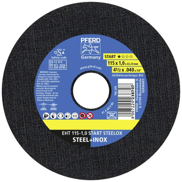 Zestaw tarcz tnących PFERD TOOLS EHT 115-1,0 START STEELOX 69120943 115 mm 25 szt.