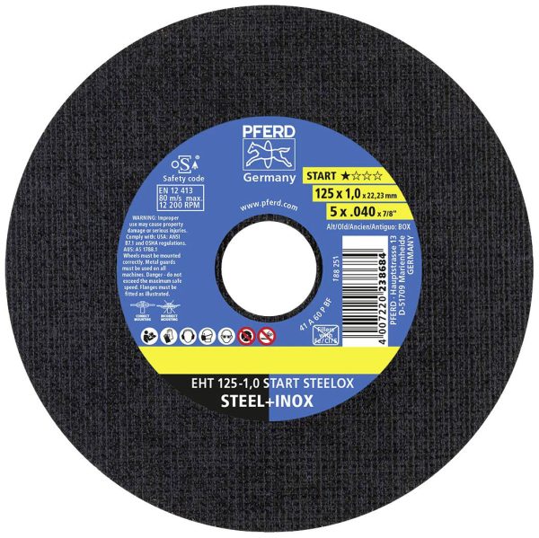 Zestaw tarcz tnących PFERD TOOLS EHT 125-1,0 START (10) 69121041 125 mm 10 szt.