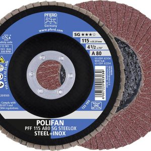PFERD TOOLS 67608115 A Sg Steelox Tarcza lamelkowa Średnica 115 mm Średnica otworu 22.23 mm Wielkość ziarna 80 10 szt.